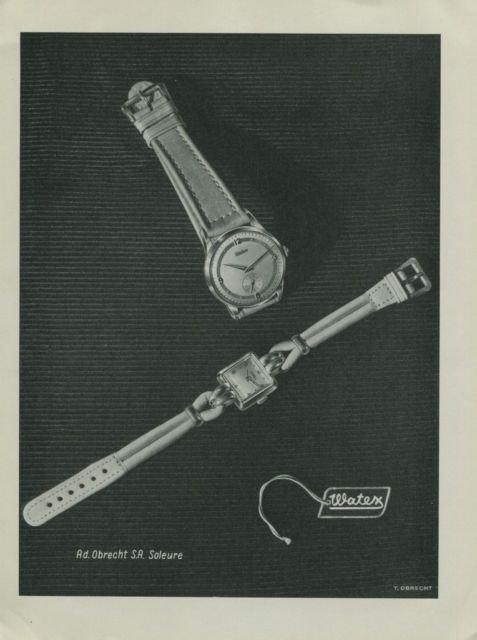 1949 Watex Watch Company Switzerland Vintage 1949 Swiss Ad Suisse Advert Horology