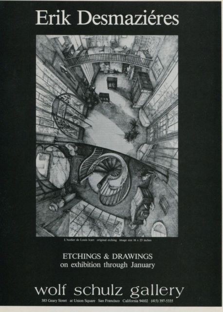 Erik Desmazieres 1985 Art Exhibition Ad Advert Wolf Schulz Gallery