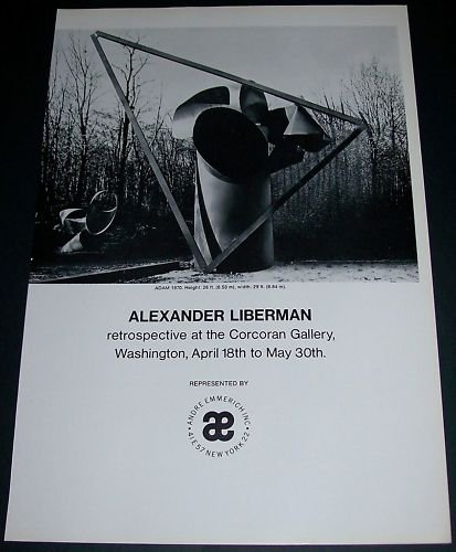 Alexander Liberman Vintage 1970 Retrospective Art Exhibition Ad Corcoran Gallery, Washington
