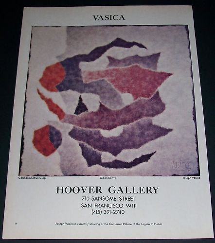1971 Joseph Vasica Gordian Knot Untieing Vintage 1971 Art Ad Advertisement