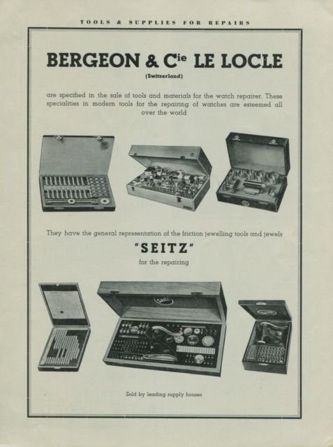Bergeon & Cie Le Locle Vintage 1949 Swiss Ad Suisse Advert Switzerland Horology