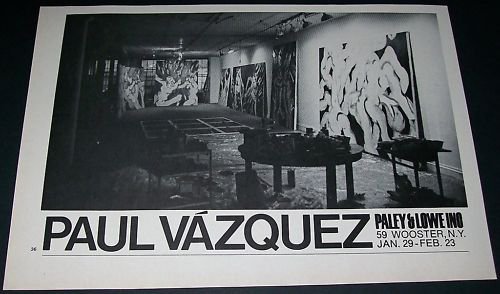 Paul Vazquez Vintage 1972 Art Exhibition Ad Advert Paley & Lowe, Wooster, NY