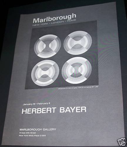 Herbert Bayer Original 1971 NY Art Exhibition Ad Marlborough Gallery, NY