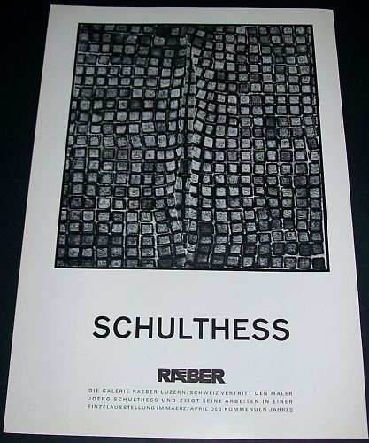 1968 Joerg Schulthess Vintage 1968 Art Exhibition Ad Galerie Raeber