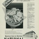 1949 National Watch Company Switzerland Vintage 1949 Swiss Ad Suisse Advert Horology Horlogerie