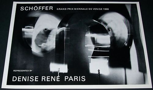 1968 Schoffer Schoeffer Vintage 1968 Art Exhibition Ad Advert Denise Rene, Paris