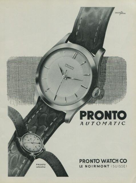 1949 Pronto Watch Company Switzerland Vintage 1949 Swiss Ad Suisse Advert Horology