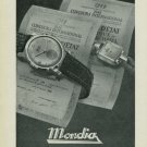 1949 Mondia Watch Company Switzerland Paul Vermot & Cie Vintage 1949 Swiss Ad Suisse Advert