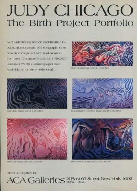 1985 Judy Chicago The Birth Project Vintage 1985 Art Ad Advertisement