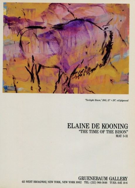 Elaine de Kooning The Time of the Bison 1986 Art Exhibition Ad Advert Gruenebaum Gallery, NY