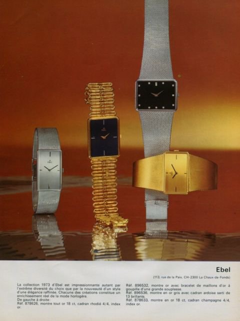 Ebel Watch Company Switzerland Vintage 1973 Swiss Ad Suisse Advert Horlogerie