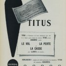1956 Titus Watch Company Lloyds de Londres 1956 Swiss Ad Lloyd's of London Suisse Advert Horlogerie