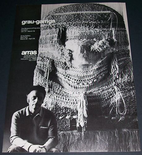 Grau-Garriga Vintage 1971 Art Exhibition Ad Arras Gallery, NY and Museum of Fine Arts, Houston