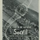 1949 Solvil Watch Company Switzerland Vintage 1949 Swiss Ad Suisse Advert