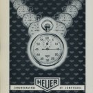 1956 Heuer Watch Company Switzerland Vintage 1956 Swiss Ad Suisse Advert Horology Horlogerie