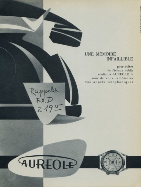 Aureole Watch Company Switzerland Vintage 1956 Swiss Ad Suisse Horology Advert