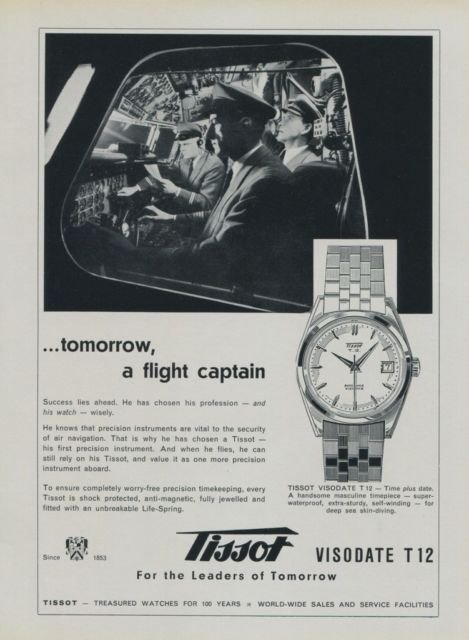 1959 Tissot Watch Company Tissot Visodate Advert Vintage 1959 Swiss Ad Suisse Advert Switzerland