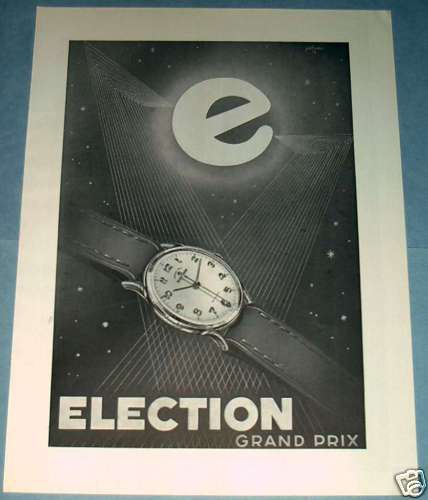 Election Watch Company Switzerland 1951 Swiss Ad Suisse Advert Horology Horlogerie
