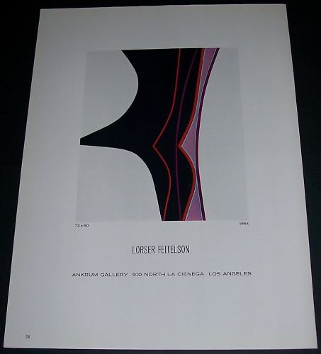 Lorser Feitelson Vintage 1964 Art Ad Advert Ankrum Gallery