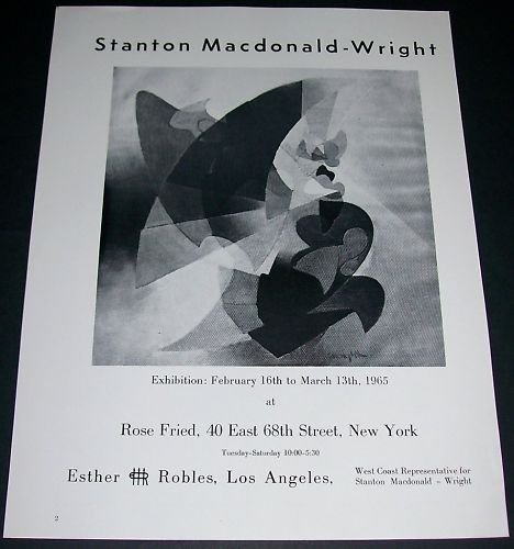 1965 Stanton Macdonald-Wright Vintage 1965 Art Exhibition Ad Advert Rose Fried Gallery, NY