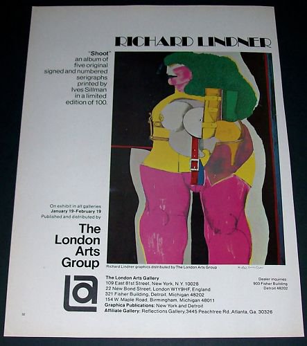 1972 Richard Lindner Shoot Vintage 1972 Art Ad Advert Advertisement