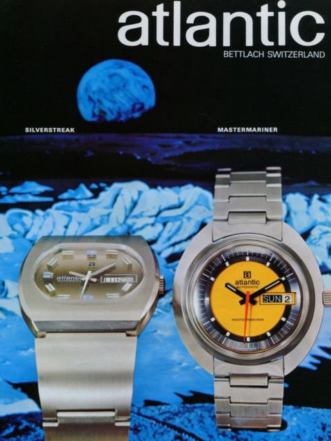 Atlantic Watch Company Bettlach Switzerland Vintage 1973 Swiss Ad Suisse Advert