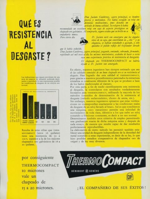 ThermoCompact Company Derobert Geneve 1956 Swiss Ad Suisse Advert Horlogerie Horology