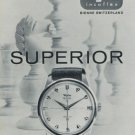 Wyler Watch Company Superior 1959 Swiss Ad Bienne Switzerland Suisse Advert Horology