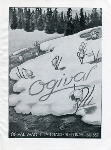 1950 Ogival Watch Company La Chaux-de-Fonds Switzerland Vintage 1950 Swiss Ad Suisse Advert