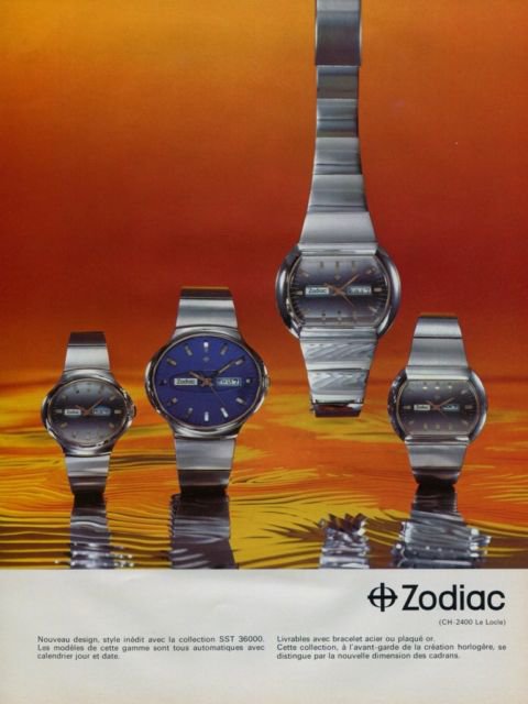 1973 Zodiac Watch Company Switzerland Vintage 1973 Swiss Ad Publicite Suisse Advert Horlogerie