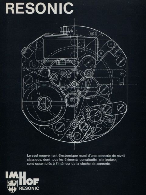 Imhof Clock Company Resonic Vintage 1973 Swiss Ad Suisse Advert Horlogerie Horology