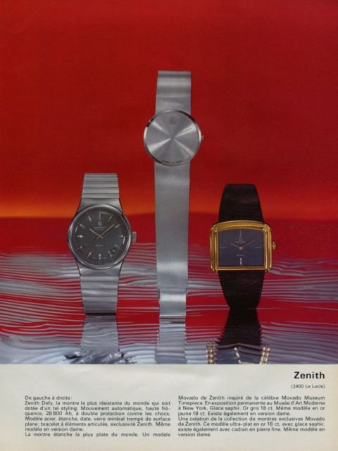 1973 Zenith Watch Company Switzerland Vintage 1973 Swiss Ad Suisse Advert Horlogerie Horology