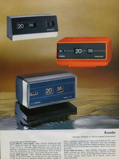 1973 Kundo Clock Company Kieninger + Obergfell Germany 1973 Swiss Ad Publicite Suisse Advert