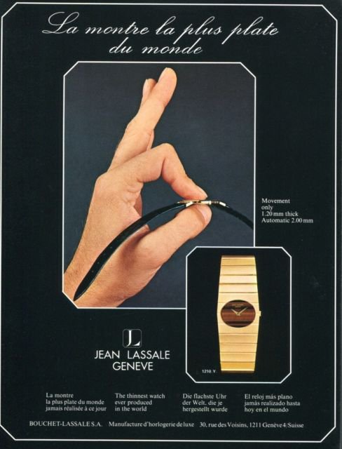 1977 Jean Lassale Watch Company Bouchet-Lassale 1977 Swiss Ad Publicite Suisse Montres Advert