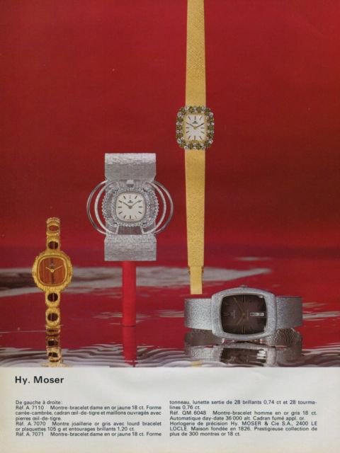 Hy. Moser Watch Company Switzerland Vintage 1973 Swiss Ad Publicite Suisse Montres Advert
