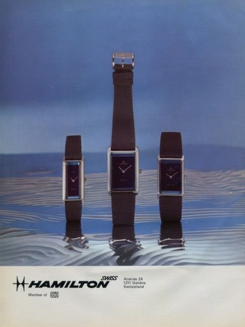 Hamilton Watch Company Switzerland Vintage 1973 Swiss Ad Publicite Suisse Montres Advert