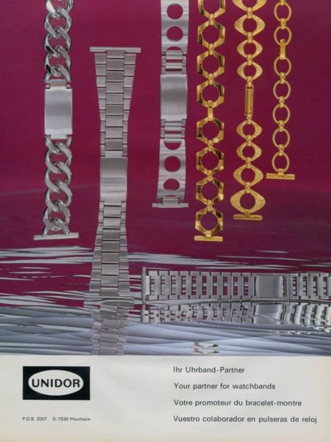 Unidor Watch Band Company Vintage 1973 Swiss Ad Publicite Suisse Advert Horlogerie