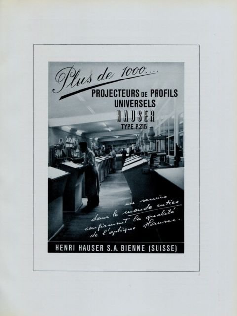 Henri Hauser Machine Company Bienne Switzerland 1956 Swiss Ad Suisse Advert Horlogerie Horology