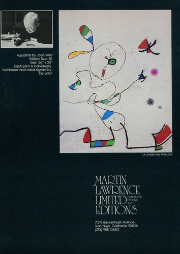 Joan Miro La Chasse Aux Papillons 1980 Art Ad Publicite Advert Advertisement