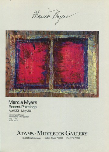 Marcia Myers 1987 Art Exhibition Ad Advert Adams-Middleton Gallery, Dallas