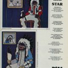 1980 Kevin Red Star Mad Dog with Feather Fan 1980 Art Ad Publicite Advertisement