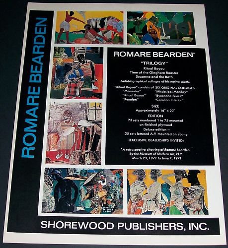 1971 Romare Bearden Vintage 1971 Art Ad Advert Advertisement