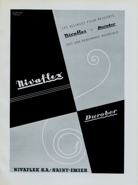 1956 Nivaflex Company Durober Company Switzerland 1956 Swiss Ad Suisse Advert Horlogerie Horology
