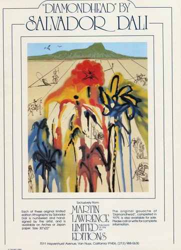 Salvador Dali 1980 Art Ad Diamondhead Advert Advertisement
