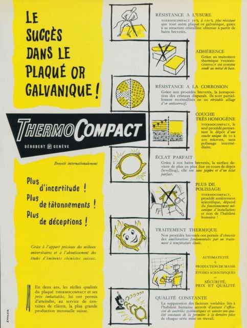 ThermoCompact Company 1956 Swiss Ad Suisse Advert DeRobert Geneva Switzerland