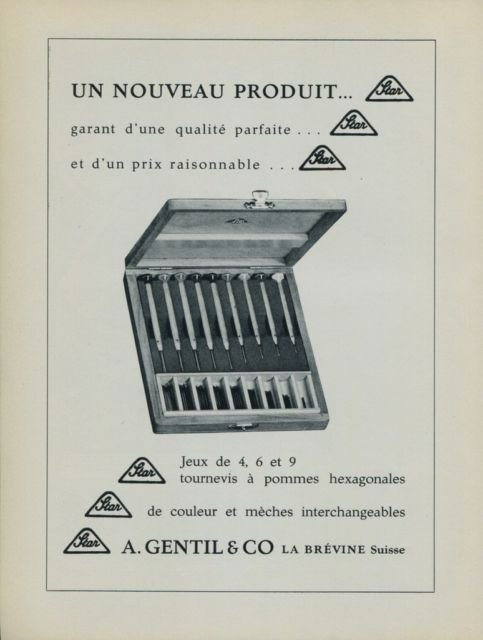 A. Gentil & Co. La Brevine Switzerland Vintage 1956 Swiss Print Ad Publicite Suisse Horlogerie