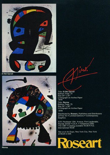 Joan Miro El Rei Garrell Merma 1980 Art Ad Publicite Advert Advertisement
