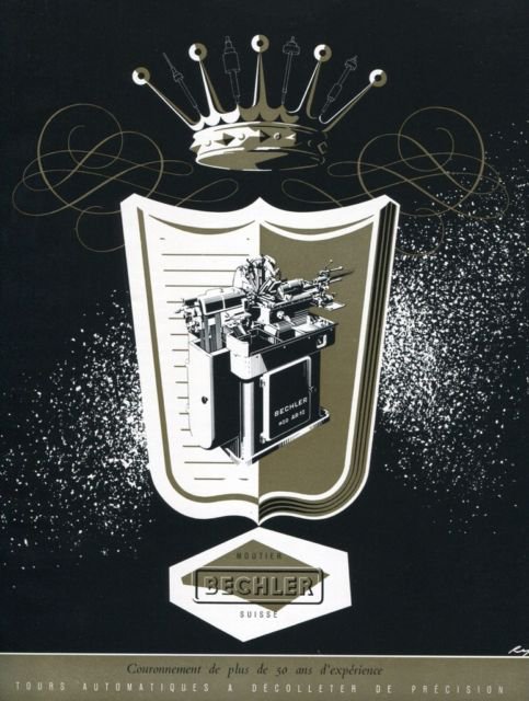 1956 Bechler Machine Company Moutier Switzerland Swiss Print Ad Suisse Publicite