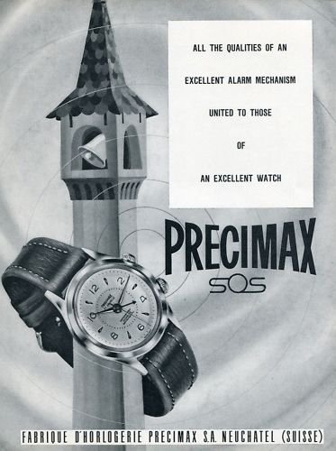 Vintage 1956 Precimax Watch Co Switzerland Swiss Print Ad Publicite Suisse Montres Schweiz Suiza