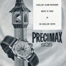 Vintage 1956 Precimax Watch Co Switzerland Swiss Print Ad Publicite Suisse Montres Schweiz Suiza